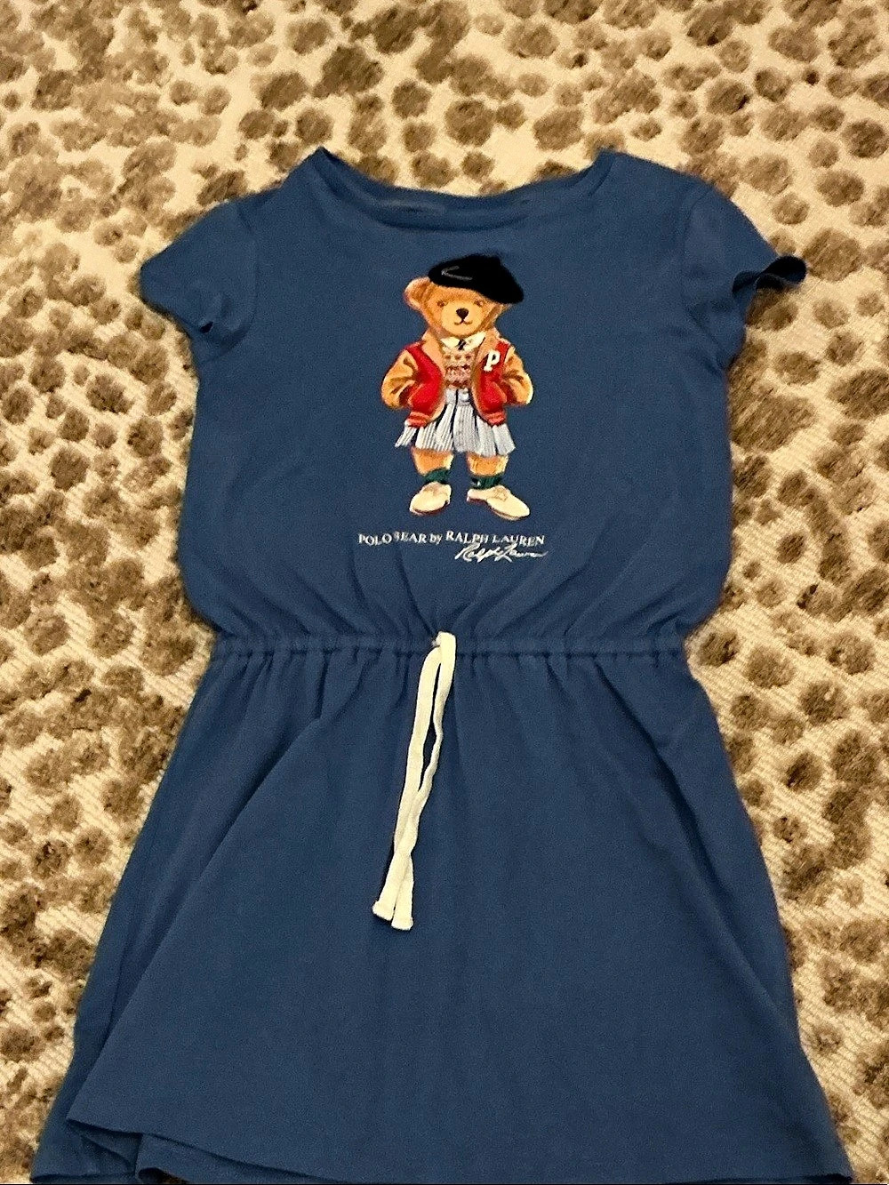 Polo Ralph Lauren Polo Bear Fleece Dress Blue Girls Medium (8-10)